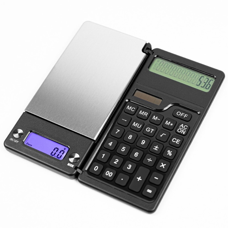 Electronic Digital Scale High Precision + Calculator 2-in-1 Foldable Compact