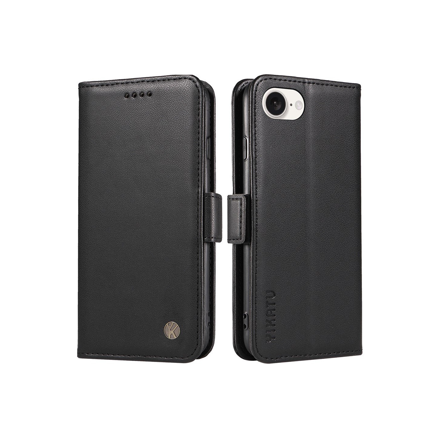 YIKATU læder pung-etui til iPhone 16e - Sort