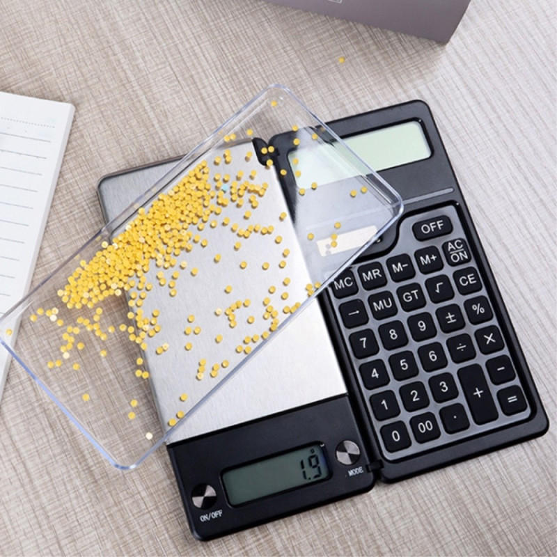 Electronic Digital Scale High Precision + Calculator 2-in-1 Foldable Compact