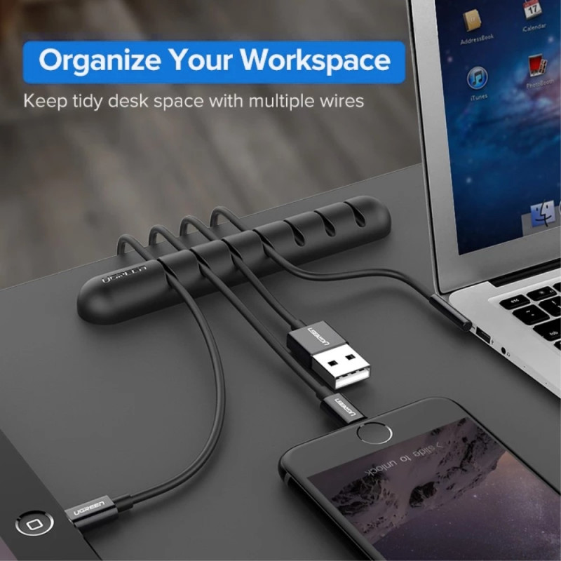 2 kpl 7 paikkaa itsekiinnittyvä kaapelin hallinta Järjestä kaapelisi johtopidike