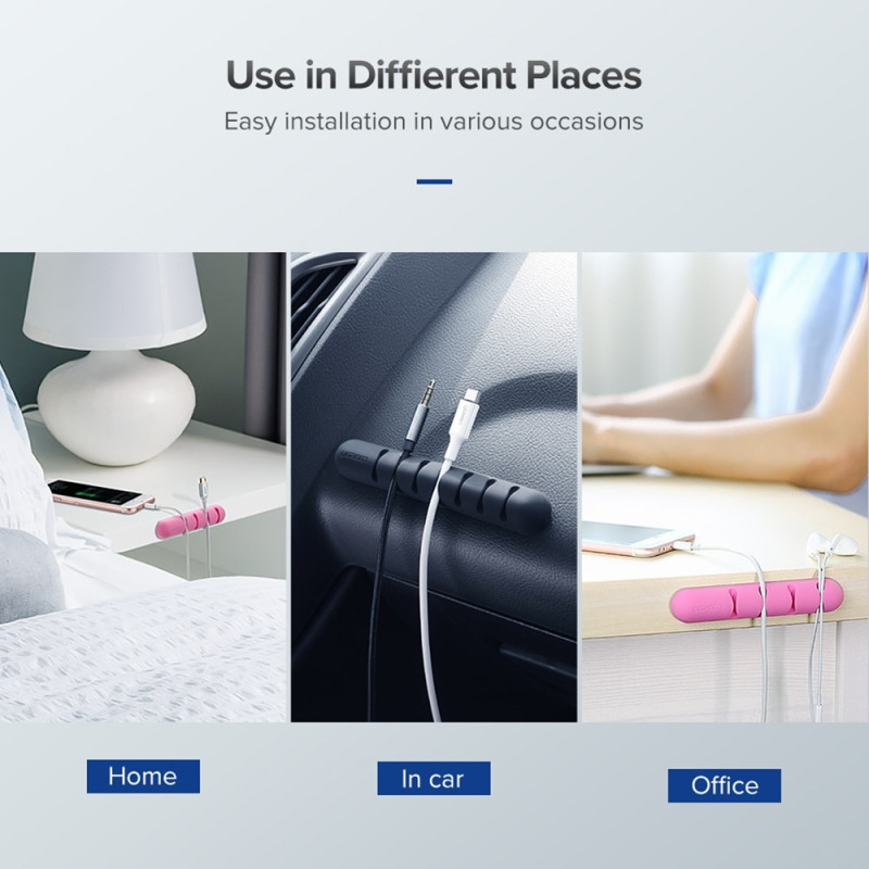 2pcs 7 Slots Self-Adhesive Cable Management Organize Your Cables Cord Holder