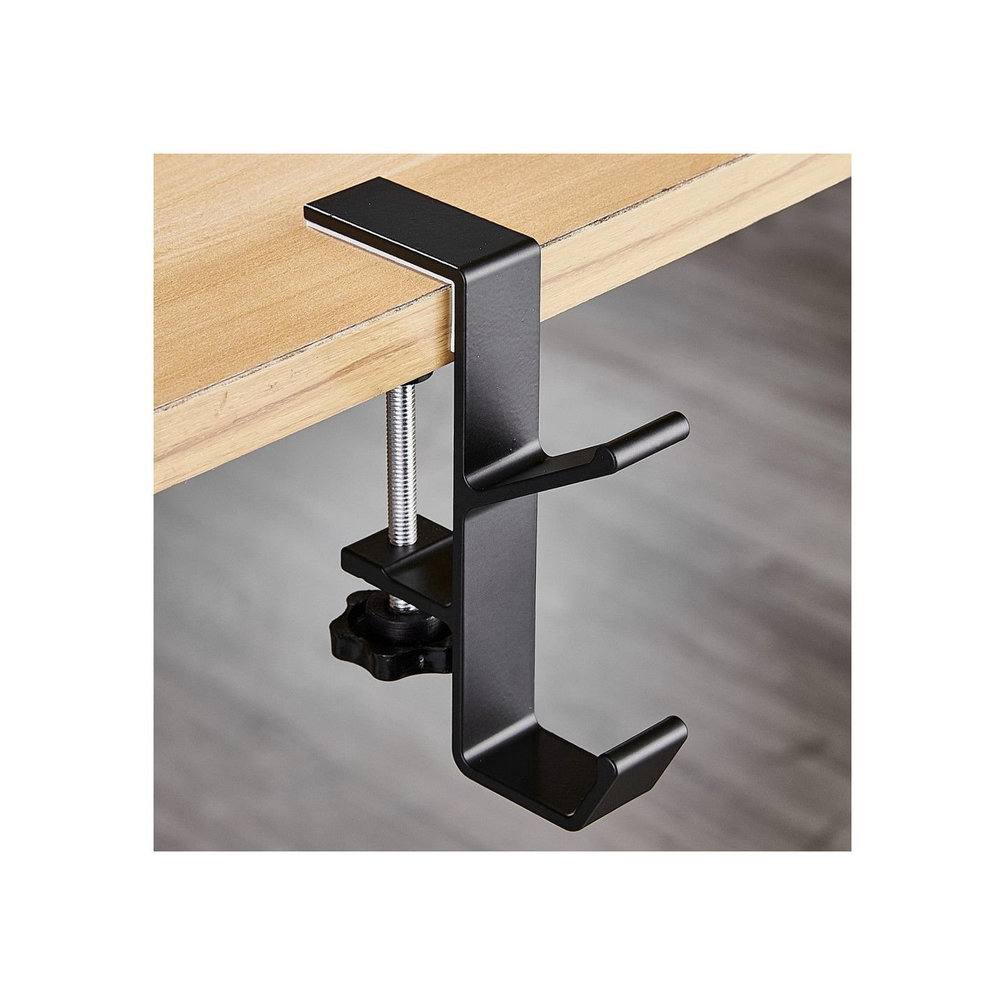 Skrivebordskantkrog Rygsæktaske Hovedtelefonophæng under bordopbevaring - Sort