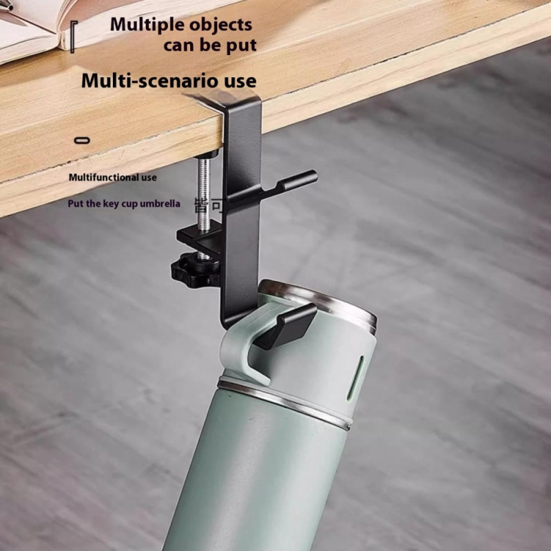 Skrivebordskantkrog Rygsæktaske Hovedtelefonophæng under bordopbevaring - Sort