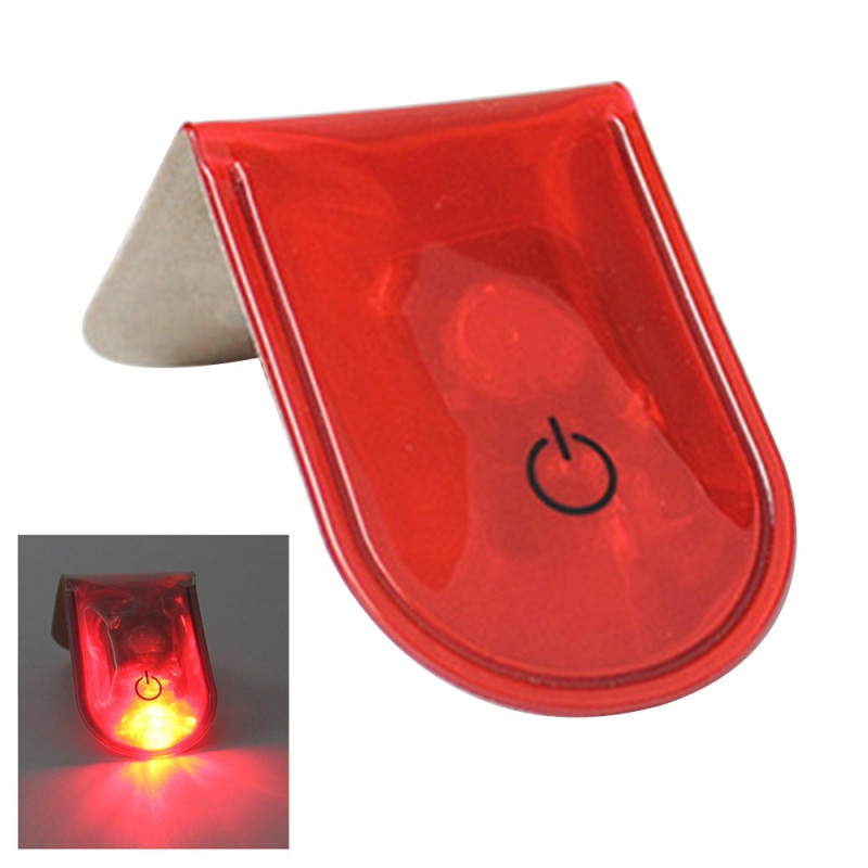 LED-lys Magnetisk Clip Sikkerhed Løb Nat Campingaktiviteter - Rød