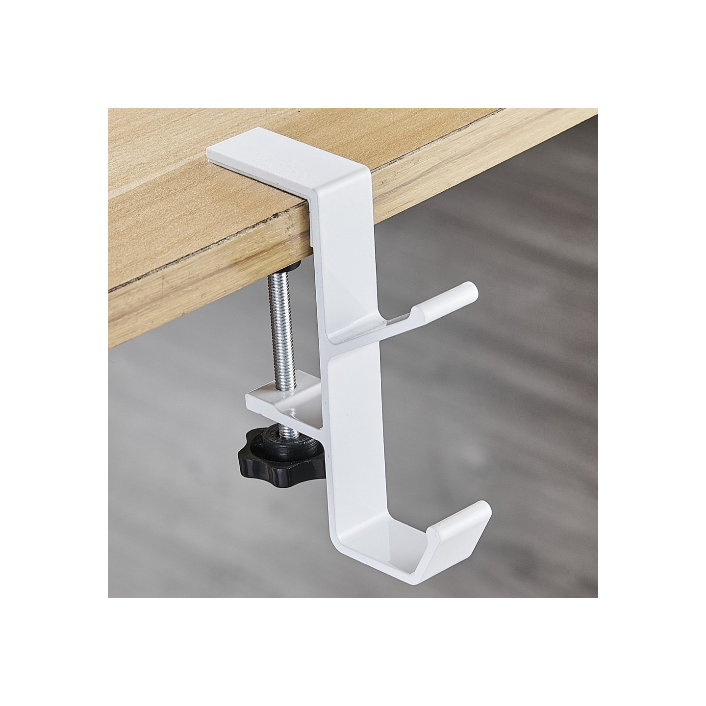 Skrivbord Kantkrok Ryggsäck Väska Hörlurar Hängare Under Bord Förvaring - Vit