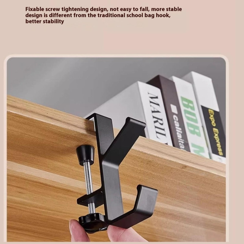 Skrivebord Edge Hook Ryggsekk Veske Hodetelefonhenger Under Bord Oppbevaring - Hvit