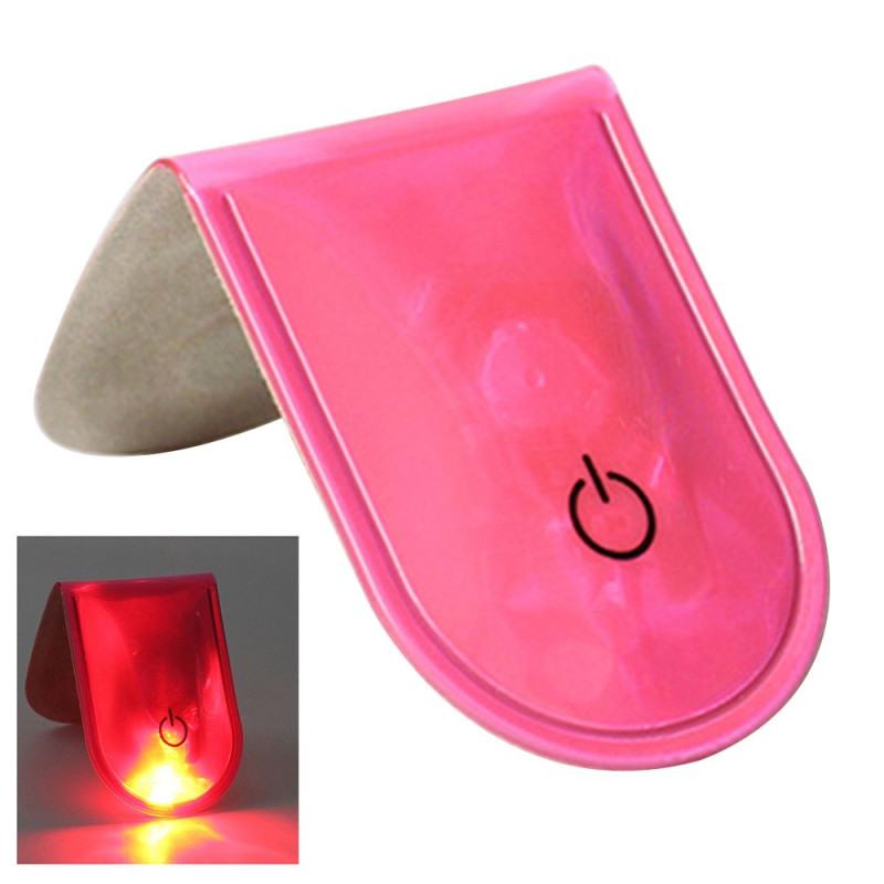 LED Ljus Magnetiskt Clips Säkerhet Löpning Natt Camping Aktiviteter - Rosa