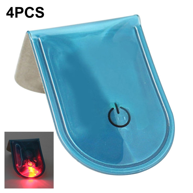 4 stk LED-lys Magnetiske Clips Sikkerhed Løbenat Campingaktiviteter - Blå