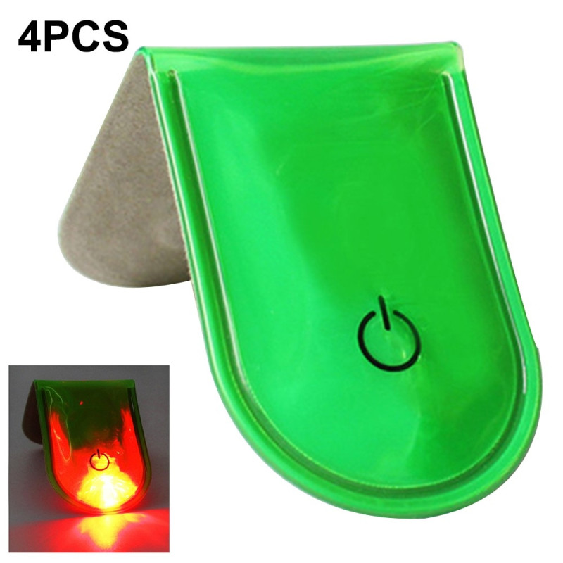 4 stk LED-lys Magnetiske Clips Sikkerhed Løbenat Campingaktiviteter