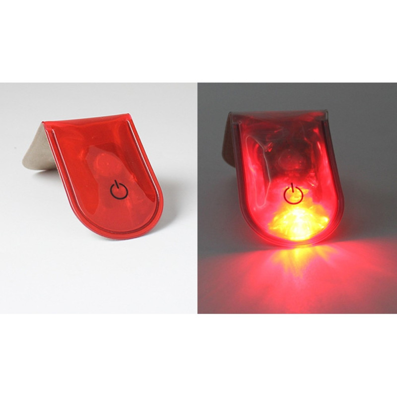 4st LED Ljus Magnetiska Clips Säkerhet Löpning Natt Camping Aktiviteter - Röd