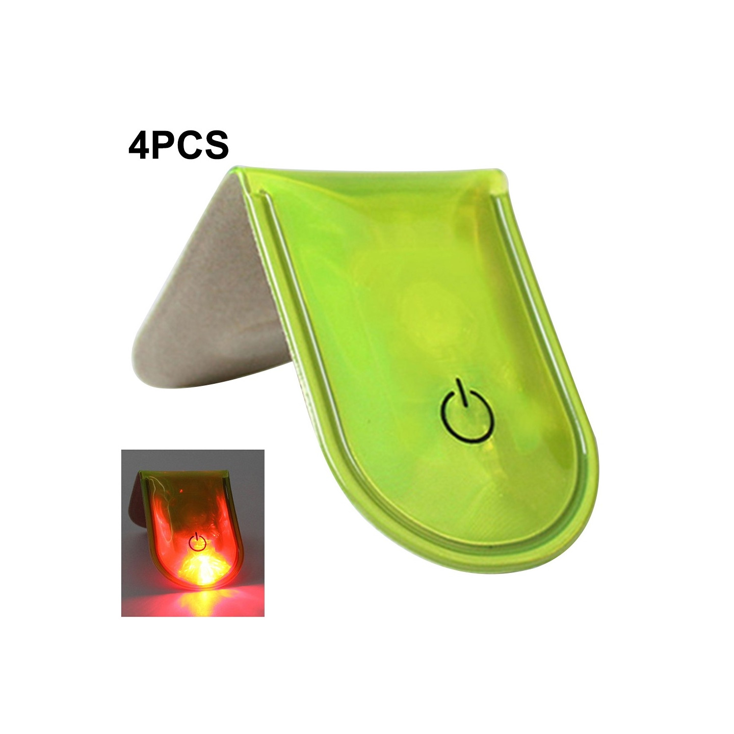 4st LED Ljus Magnetiska Clips Säkerhet Löpning Natt Camping Aktiviteter - Fluorescerande