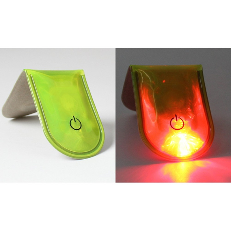 4pcs LED Light Magnetic Clips Safety Running Night Camping Activities - Fluorescent