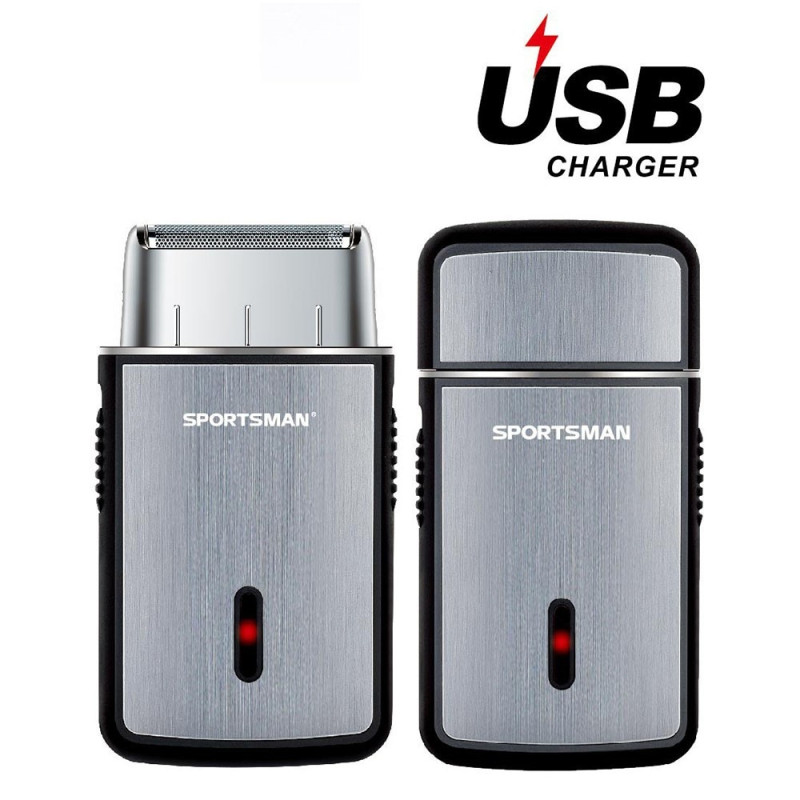 SPORTSMAN 2 in 1 mini johdoton parranajokone USB-ladattava sähkötrimmeri