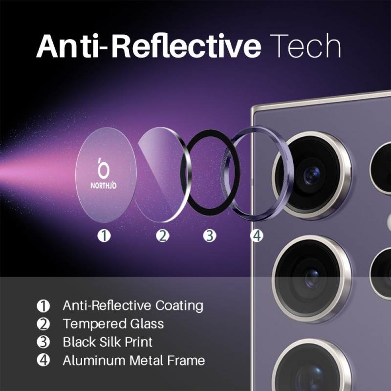 NORTHJO för Samsung Galaxy S25 Ultra Härdat Glas Kameralinsskydd