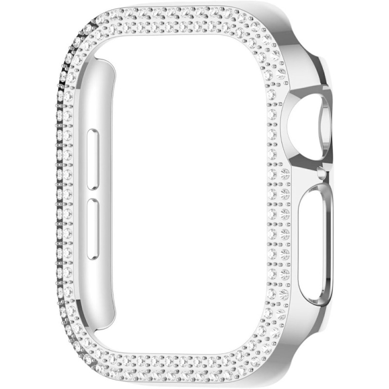 For A Watch Series 10 42mm Case Cover Frame Bling Rhinestone Decor - Sølv