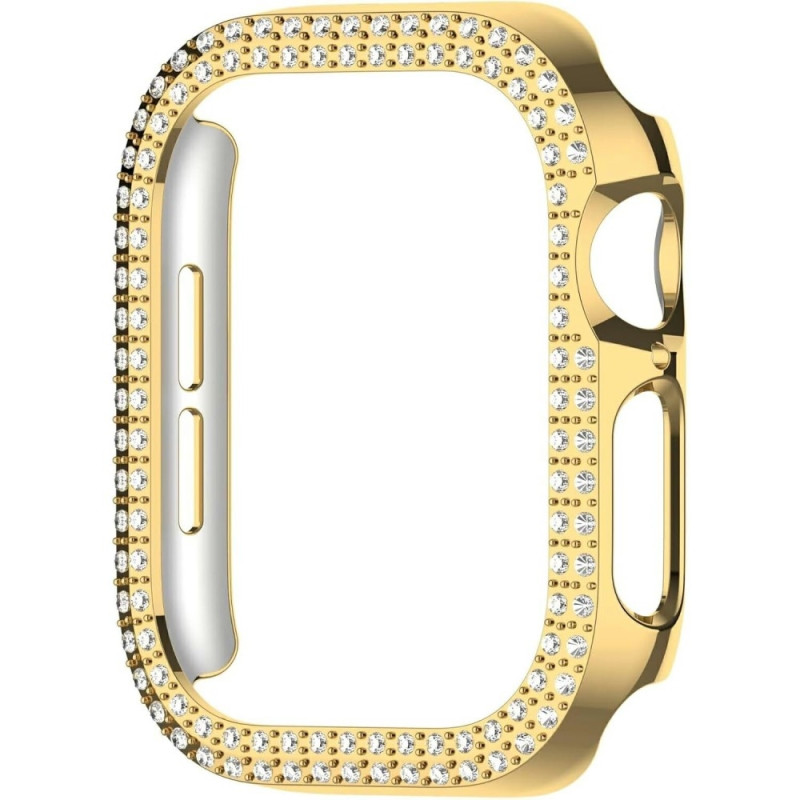 Kellosarjalle 10, 42 mm:n kotelon kansikehys Bling tekojalokivisisustus - Kulta