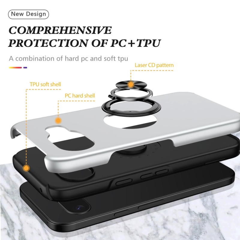 Til Google Pixel 9A Fingerring Kickstand Hybrid Taske