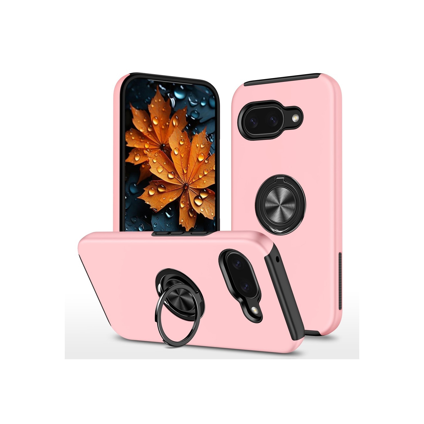 For Google Pixel 9A Finger Ring Kickstand Hybrid Case