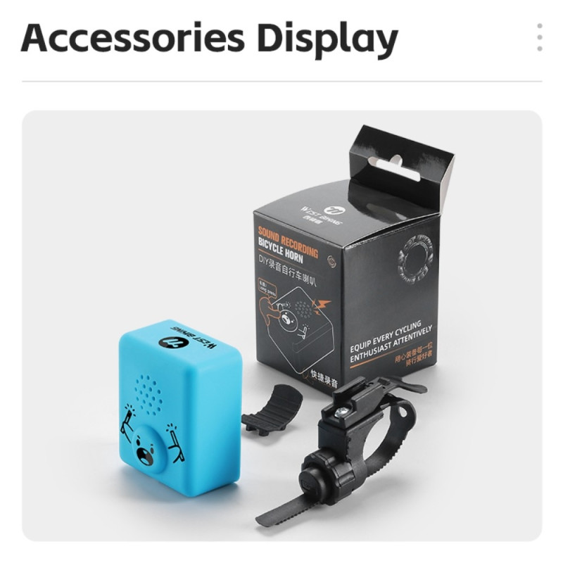 WEST BIKING 120dB Loud Bicycle Horn Sähkötorvi (paristolla) - Sininen