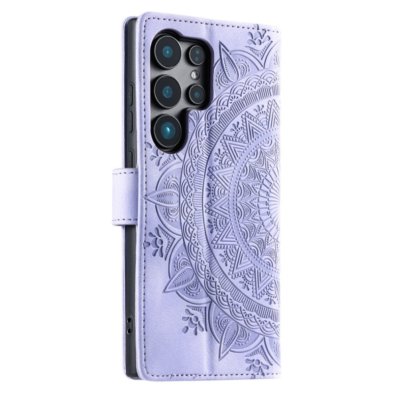 For Samsung Galaxy S25 Ultra Wallet Case Cover Shell Mandala Flower Pattern