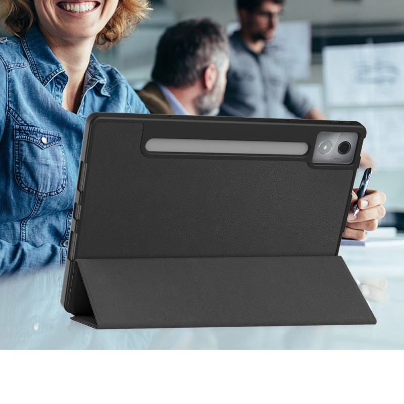 For Lenovo Idea Tab Pro Case Tri-Fold stativdeksel med penneholder - svart