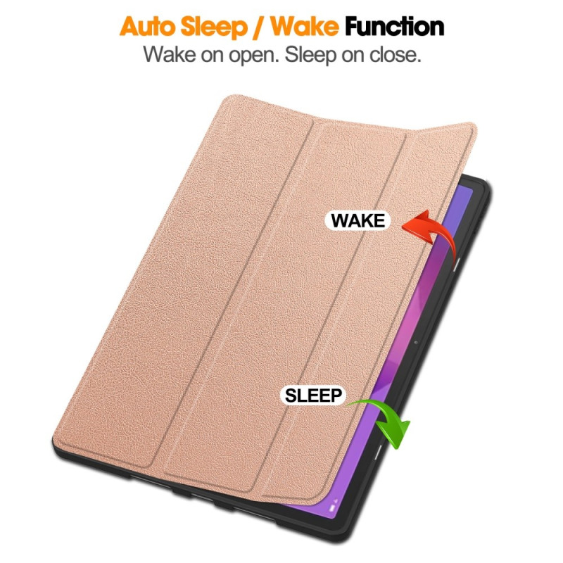 For Lenovo Idea Tab Pro Case Tri-Fold stativdeksel med penneholder - Rose Gold