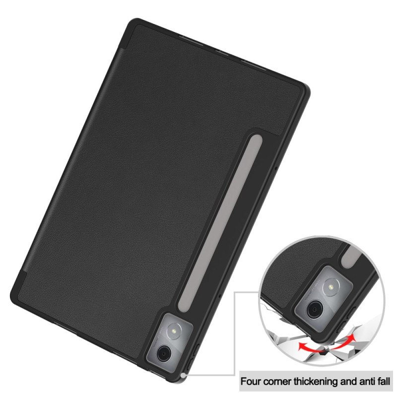 For Lenovo Idea Tab Pro Case Tri-Fold Stand Cover with Pen Holder - Black
