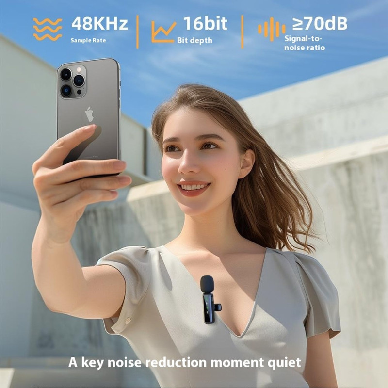 3 i 1 iP USB-C 3,5 mm trådløs Lavalier-mikrofon Støyreduserende mikrofon 1 sender 1 mottaker