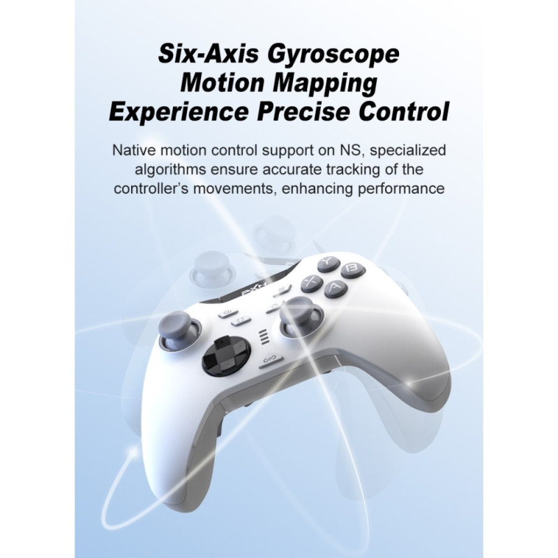 Bluetooth Wireless Game Controller with Receiver Compatible with Steam PC Android iOS Nintendo Switch - White