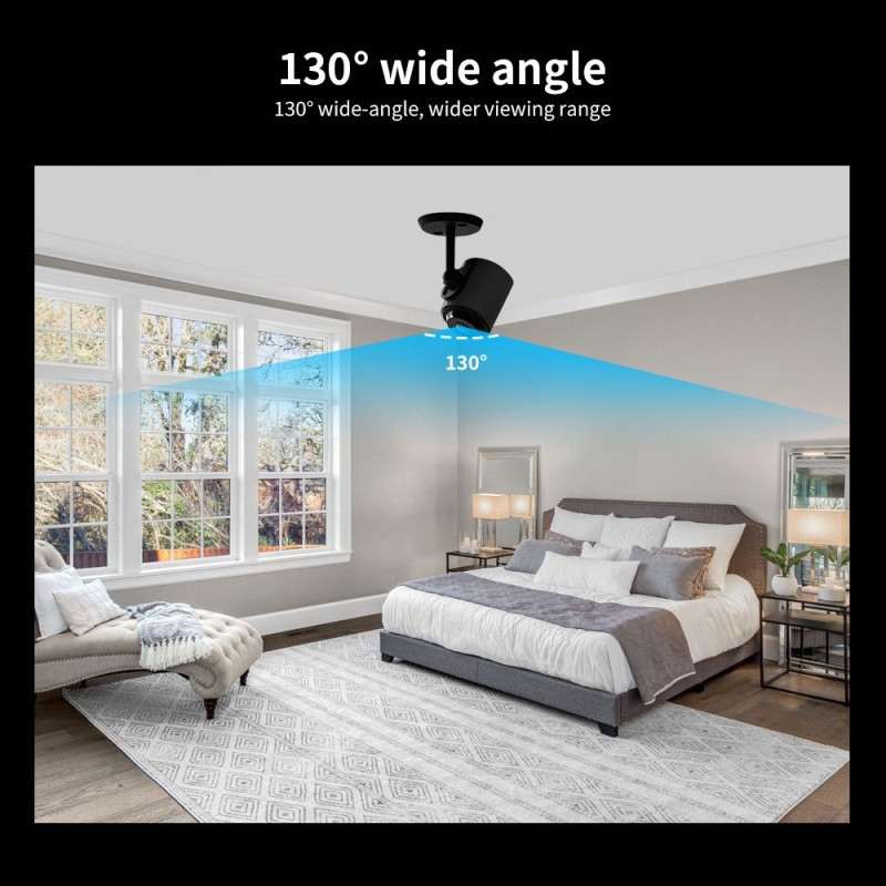 WiFi-sikkerhedskamera Night Vision Motion Detection 130 graders vidvinkel overvågning