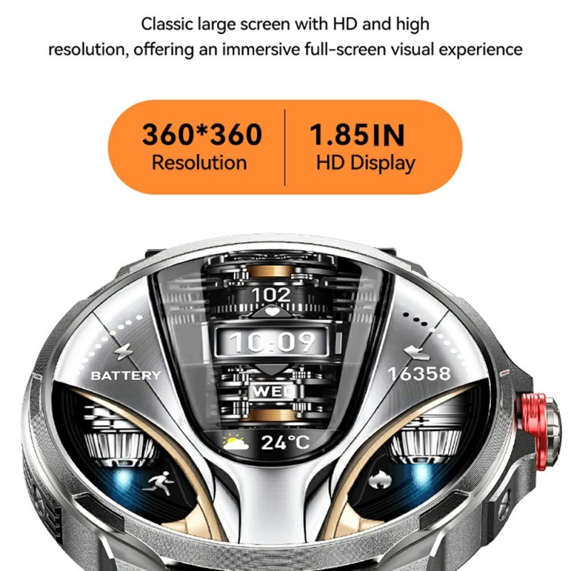 WEKOME WH-07 Smart Watch Zinc Alloy IP67 Waterproof Bluetooth 1.85 Inch HD Display