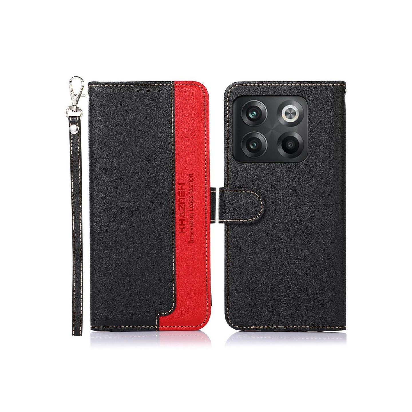 KHAZNEH Phone Cover for OnePlus 10T / Ace Pro - Black/Red