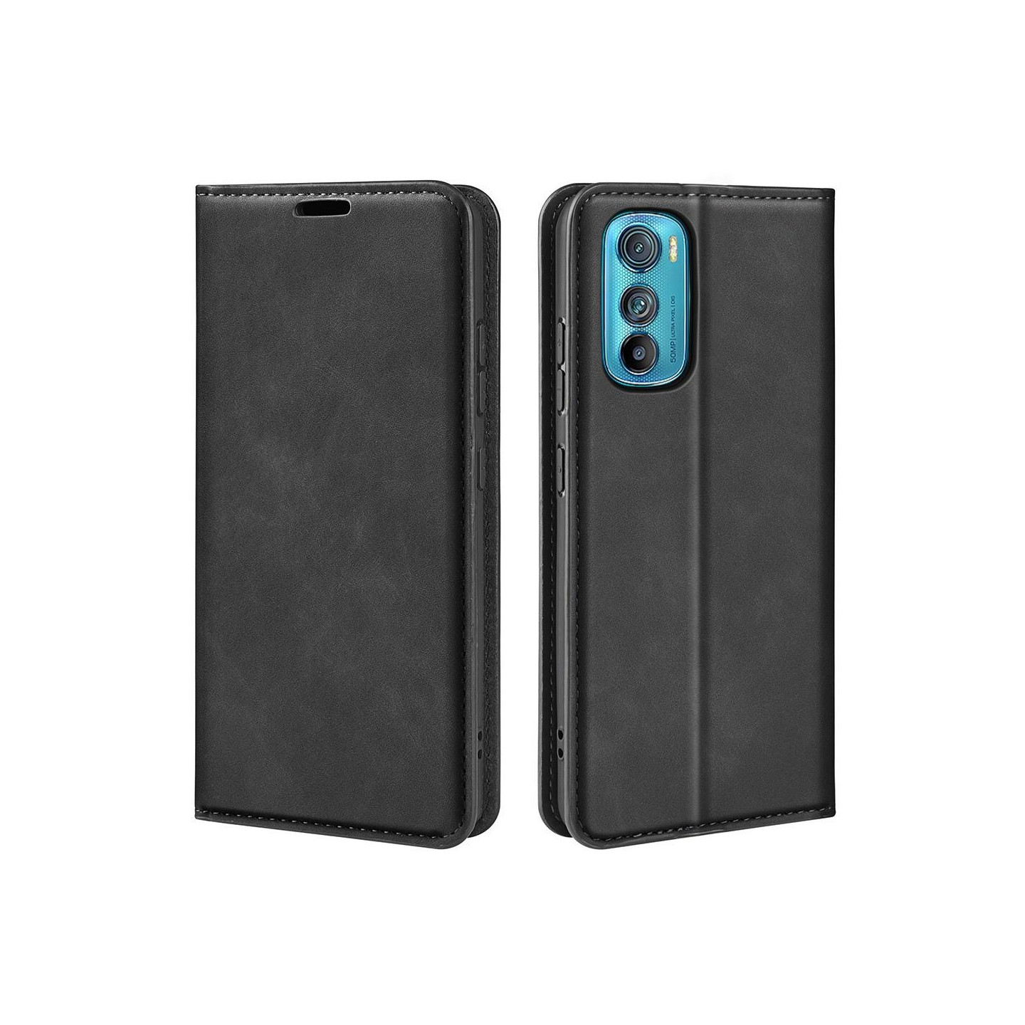 Wallet Stand Phone Case for Motorola Edge 30 - Black