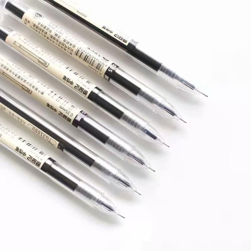 0.35mm Gel Pen Roller Ball Pens Office Student Exam - Musta 3 pcs