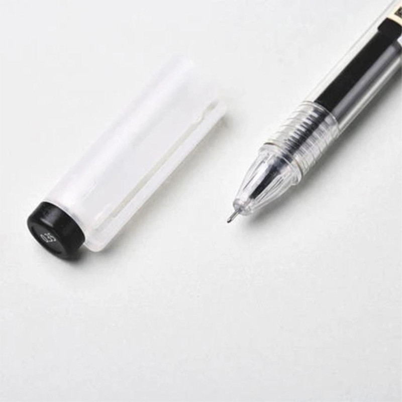 0.35mm Gel Pen Roller Ball Pens Office Student Exam - Black 3 pcs