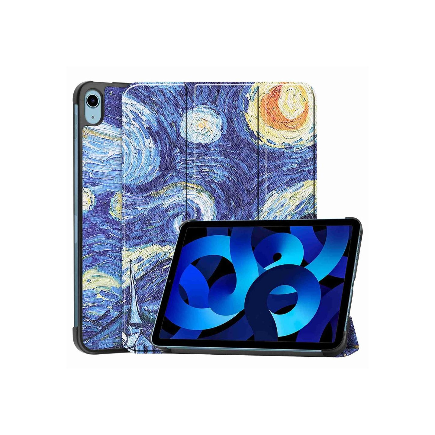 Tri - fold Stand Case for iPad 10.9 (2022) Tablet Cover - Painting