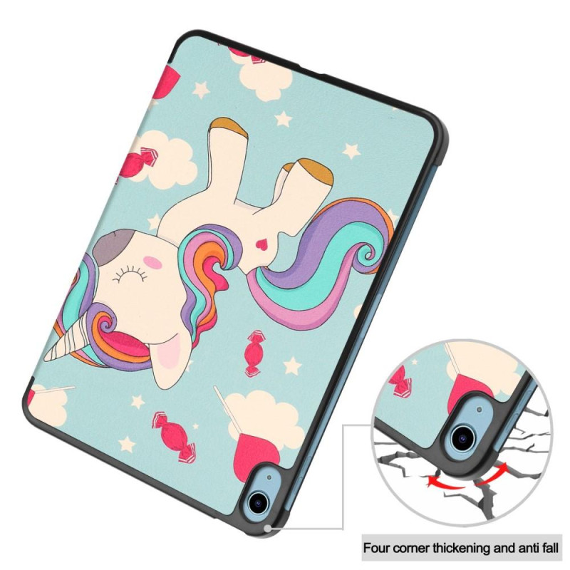 Tri - fold Stand Case for iPad 10.9 (2022) Tablet Cover - Unicorn