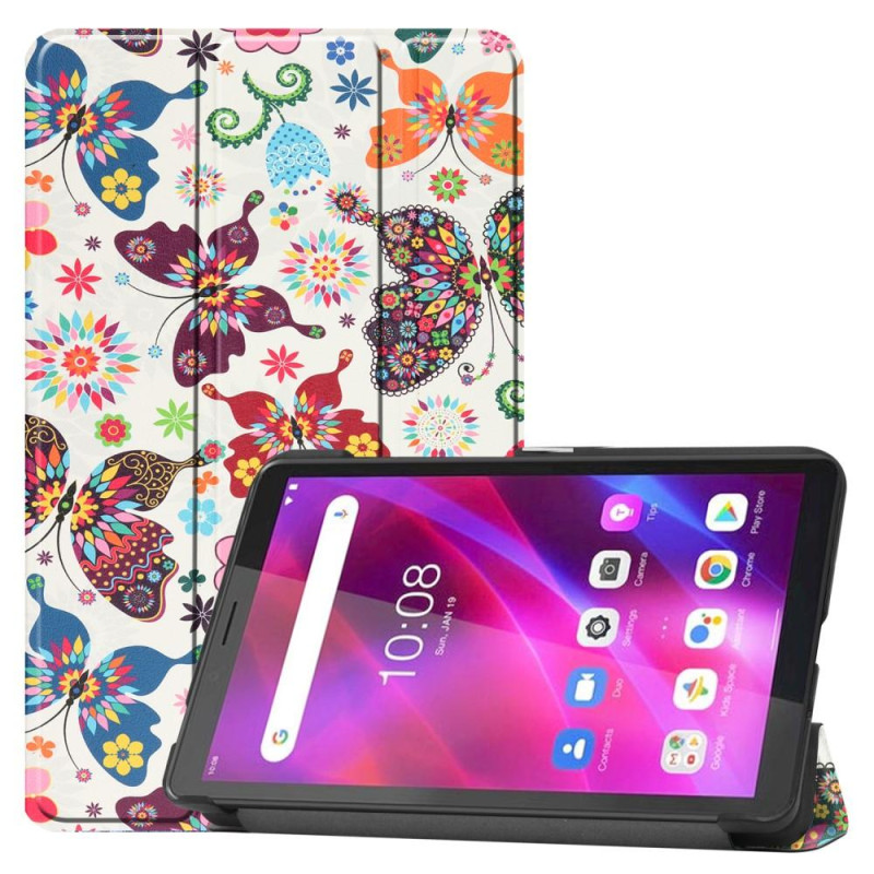 Pattern Tri - fold Stand Kansi Lenovo Tab M7 (3rd Gen) - Butterflies