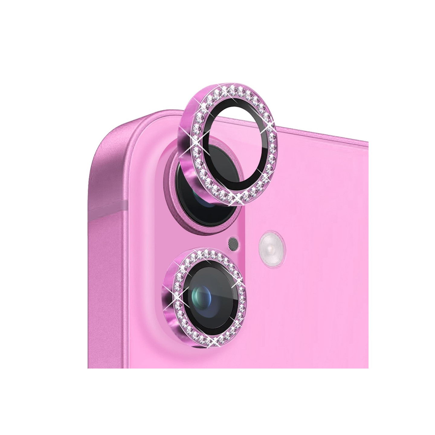 NORTHJO Kameralinsskydd med Strass för iPhone 16 / 16 Plus, Härdat Glas - Rose