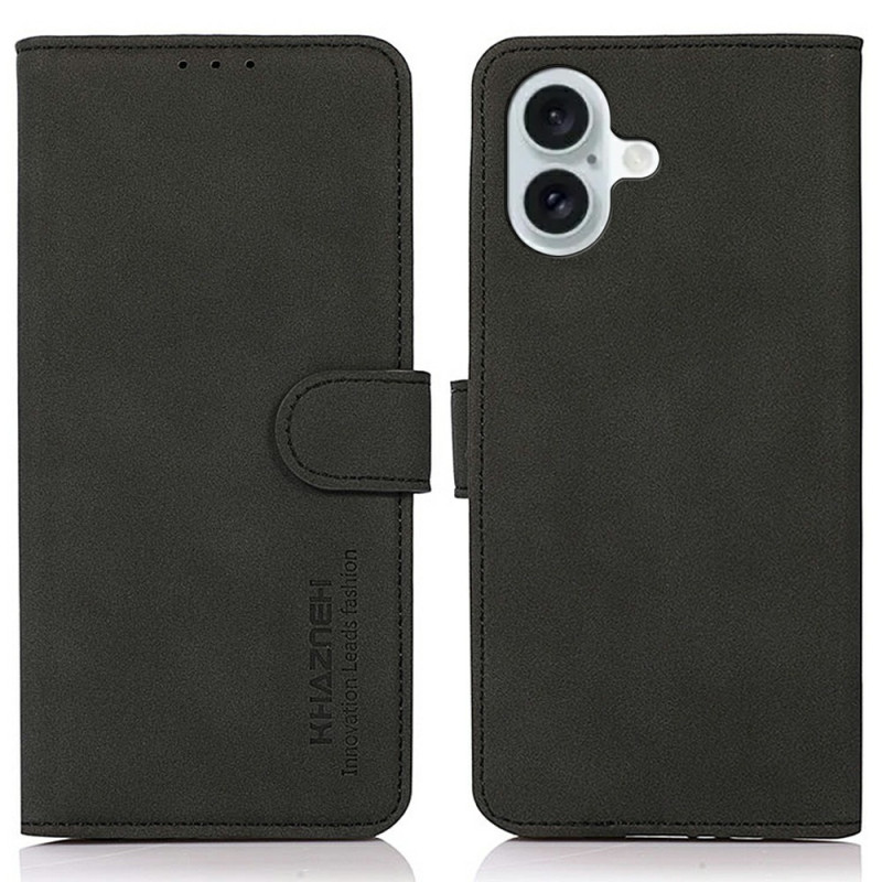 KHAZNEH For iPhone 17 Wallet Case PU Leather with Stand - Black