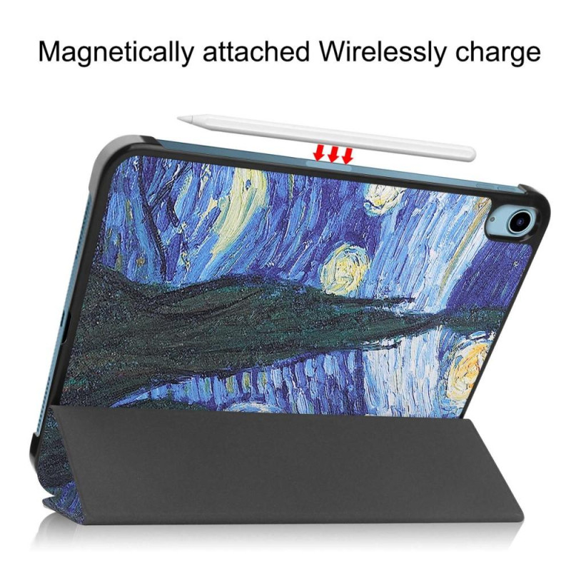 Tri - fold Stand Case for iPad 10.9 (2022) Tablet Cover - Painting