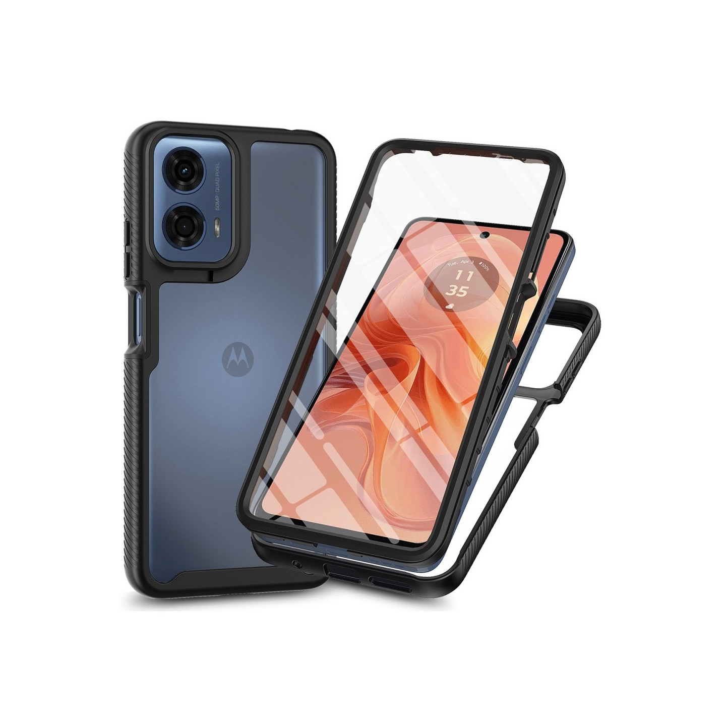 Til Motorola Moto G35 5G PC+TPU-deksel med støtsikker telefonveske