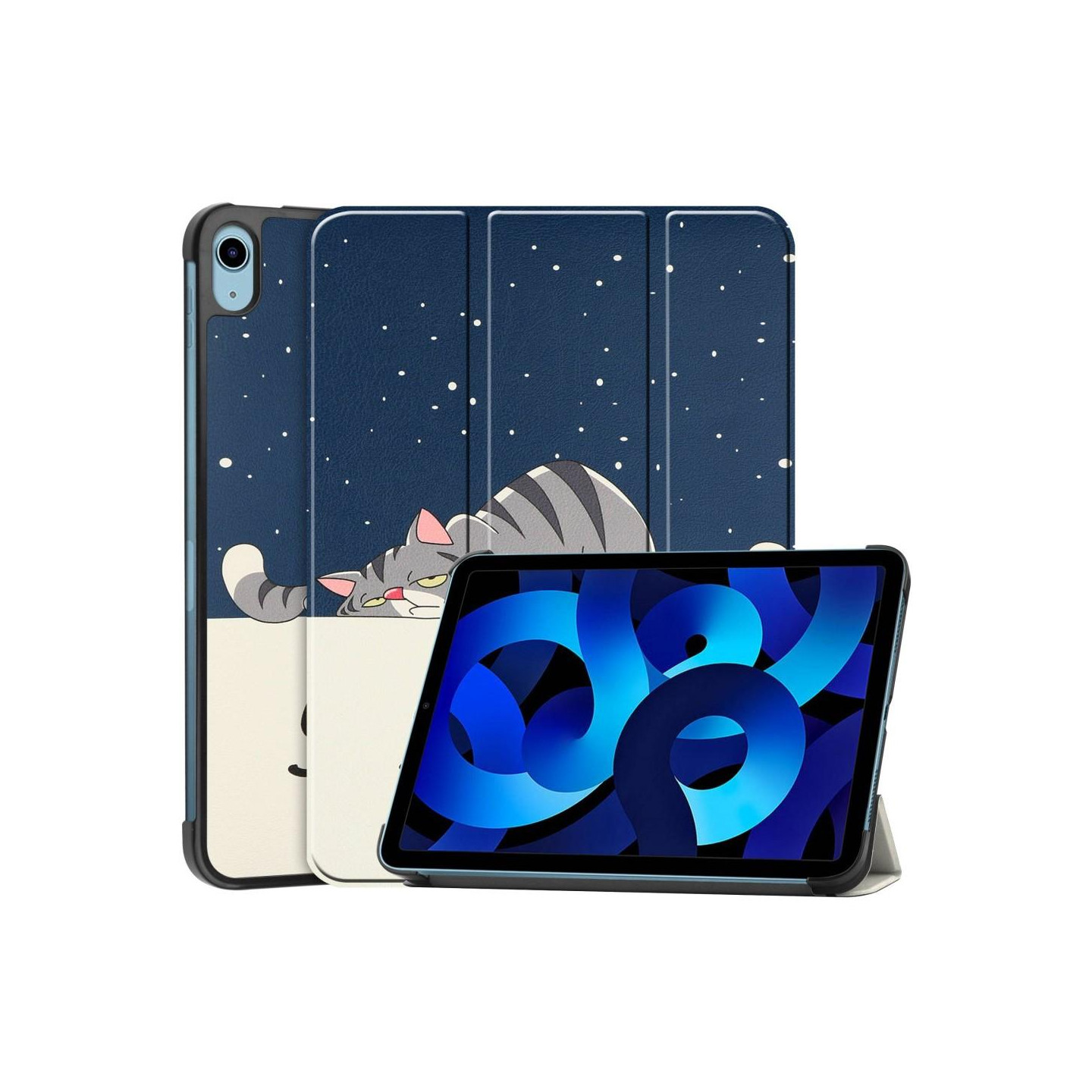 Apple iPad 10.9 2022 Trippelcover med smal passform - Katt