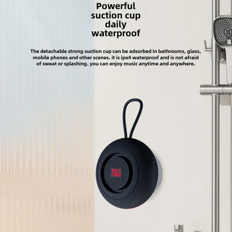 Badrum Vattentät sugkopp Bluetooth Högtalare Trådlös Stödjer minneskort - Grå