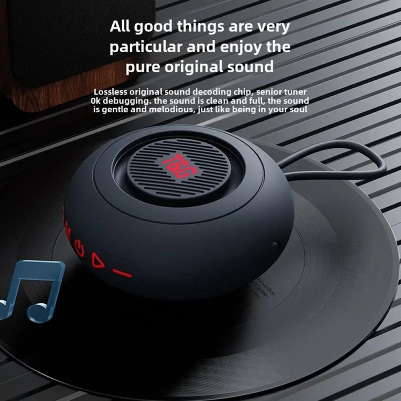 Bathroom Waterproof Suction Cup Bluetooth Speaker Wireless Supports Memory Card - Gray