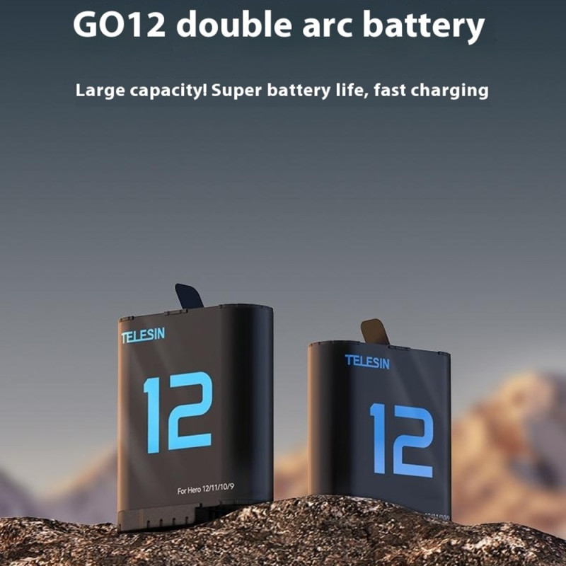 TELESIN S0-ECB-02-TGP batteri til GoPro Hero 12 11 10 9 1720mAh udskiftning