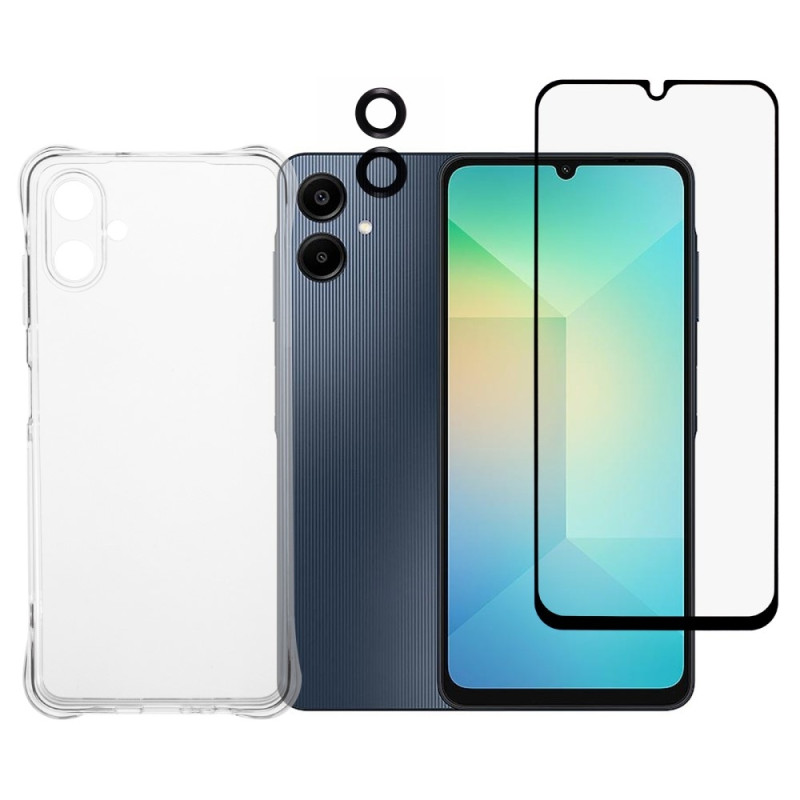 For Samsung Galaxy A06 4G Deksel TPU Mobildeksel med Skjermbeskytter og Kameralinsefilm
