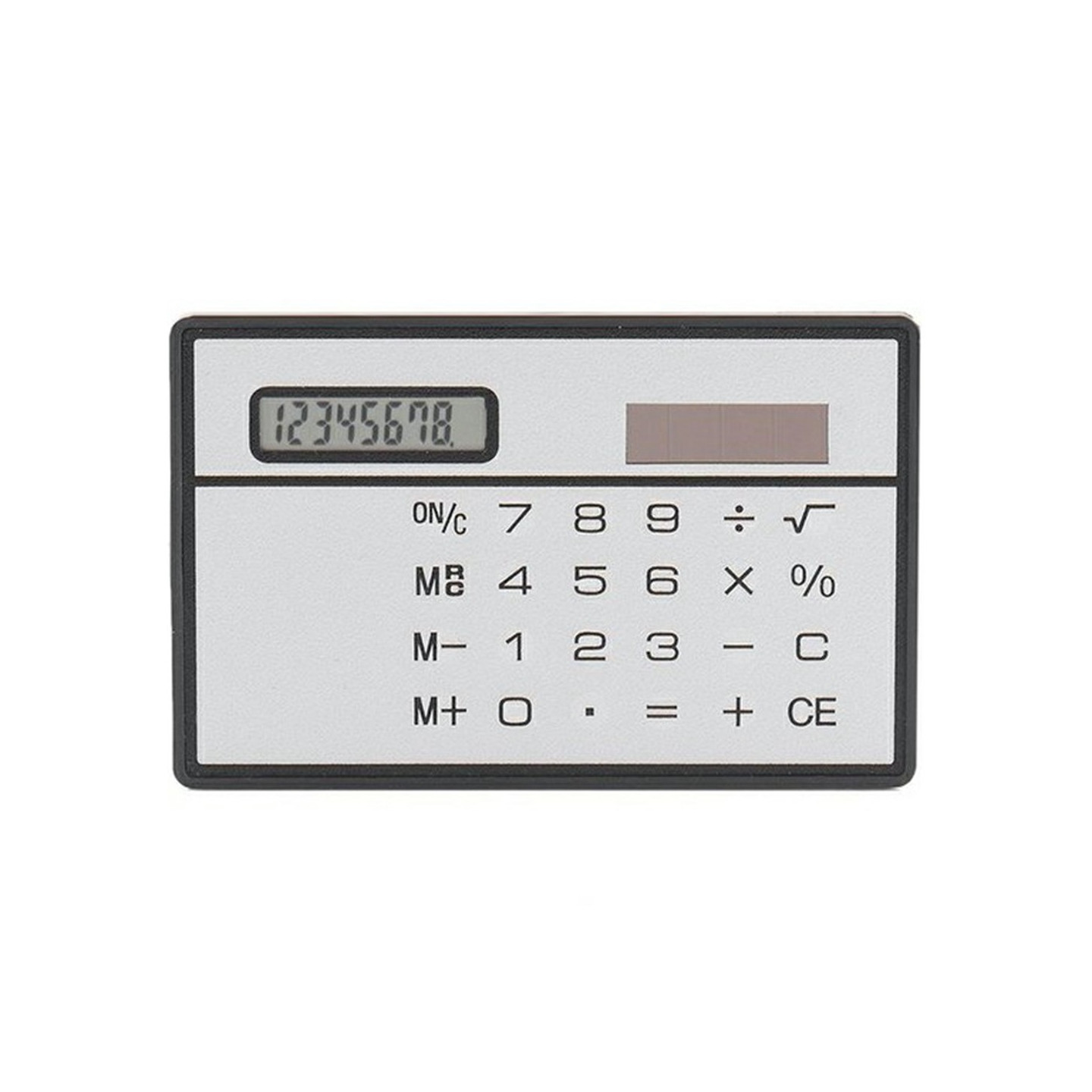 Ultratunn soldriven fickkalkylator Miniräknare 8 siffror Touch Calculator - Silver