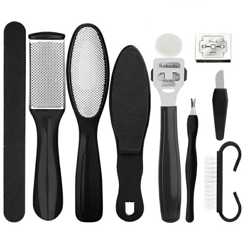 10 stk/sett Fotpleie Pedikyr Callus Dead Skin Remover Fotfil Fjerning av hard hud