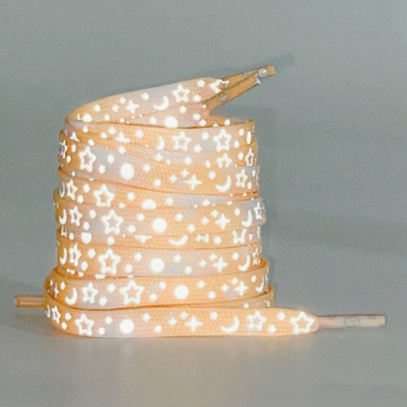 140 cm reflekterende snørebånd til sneakers Lærredssko Basketballsko mm - Apricot Star